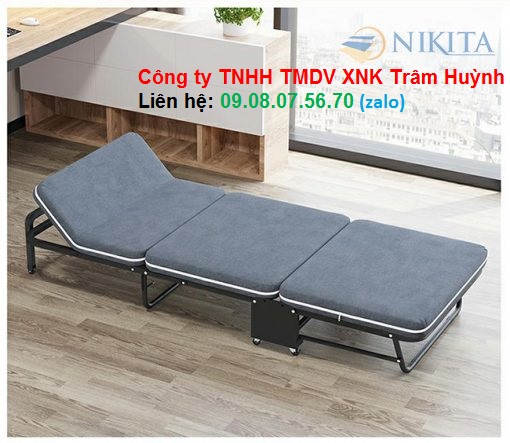 Giường gấp ba khúc vải nhung NKT-N635